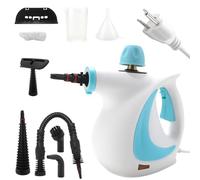 Handheld steam cleaner, a powerful steam cleaner with 9 accessories, suitable for floor, interior decoration, automotive and household use (Blue and white)