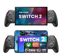 Handheld Switch 2 Pro Controller for Nintendo Switch2/OLED,Full-size Wireless Mobile Gaming Controller for iOS/Android,One-Piece Hall Effect Joystick Grip Switch 2 Controller with Turbo/Vibration/RGB