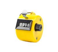 Handheld Tally Counter - 4-Digit Digital Click Counter for Golf Sports, People Counting, Inventory Management, Knitting Crochet and Fitness Training (No Battery Required) (yellow)