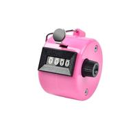 Handheld Tally Counter - 4-Digit Digital Click Counter for Golf Sports, People Counting, Inventory Management, Knitting Crochet and Fitness Training (No Battery Required) (pink)