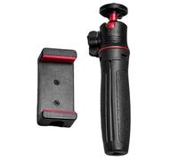 Handheld Telescopic Tripod With Smartphone Clamp Feature Stable Base For Indoor Outdoor Video Black Aluminum Alloy Handheld Tripod