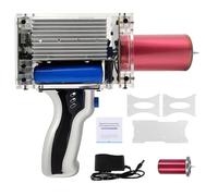 Handheld Tesla Coil Gun, Touchable Artificial Lightning Spark Gap Arc Generator with Arc Length Adjustable, Bracket, Rechargeable Plasma Coil Desktop Toy for Science Education