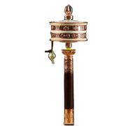 Handheld Tibetan Prayer Wheel - Buddhist Hand-Cranked Prayer Wheel for Meditation and Spiritual Practice(Bon Religion)