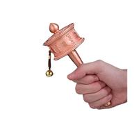 Handheld Tibetan Prayer Wheel - Buddhist Prayer Wheel for Meditation and Spiritual Practice(Brass,L)