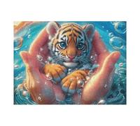Handheld Tiger 500 Piece Jigsaw Puzzle for Adults Teens Wildlife Craft Room Decor Creative Project Whimsical Artwork for Crafters 500 PCS
