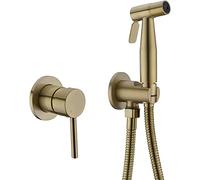 Handheld Toilet Bidet Sprayer, Gold Hot and Cold Brushed Stainless Steel Jet Shower Kit, Washer Cleaning Faucet(Brushed Gold)