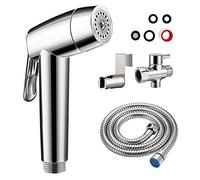 Handheld Toilet Bidet Sprayer Kit,Dual Mode Water (Jet/Soft),Brass T-Adaptor 48 inch Hose Rotatable Nozzle, for Personal Hygiene(Save Toilet Paper), Diaper Cleaning and Pet Shower