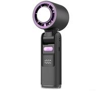 Handheld Turbo Fan Portable High Speed Small Fan LED Display USB Rechargeable Mini Portable Ice Cool Fan for Travel, Outdoor, Office,Camping,Picnic Home, Cooling Device for Women,Men(Is black)