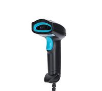 Handheld USB 2D Barcode Scanner, 360° Reading Dust proof Water proof Wired Automatic QR Code Scanner Fast and Precise Scan for Inventory, Library, Store (Black Blue)