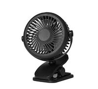 Handheld USB Desktop Clamp Clip Mini Fan 720°No Dead Angle Rotation Fan For Summer,2-8 Hours Supper Long Supply,Selected ABS Engineering (Battery included) (Black)