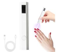 Handheld UV Light for Gel Nails - Portable Rechargeable Gel Polish Dryer 10.3x1.9x1.6cm | Digital Display Compact Nail Lamp, Professional Cordless Nails Drill Companion