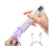 Handheld UV Nail Lamp Small UV Light for Gel Nails USB Rechargeable Nail Dryer Lights with LED Screen and 20s 60s Timer 3W Portable Fast Curing Mini Led Nail Flashlight Gift for Women Home DIY Salon