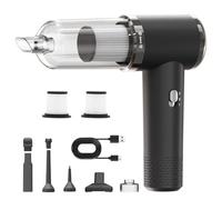 Handheld Vacuum Cleaner, 12000Pa Handheld Car Vacuum Cleaner, 5200mAh Car Hoovers Cordless Powerful with 2 HEPA Filters for Car Home Office Vacuum Storage Bags and Pet Hair Cleaning (Dark gray)