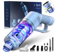 Handheld Vacuum Cleaner,16000PA Powerful Suction Portable Lightweight Hand Held Vacuum Cordless Rechargeable Battery Quick Charge with Stainless Steel Filter for Home Car Carpet Stairs Pet Hair,White