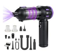 Handheld Vacuum Cleaner - 22000Pa Portable Cordless Car Vacuum Cleaner with Lighting, Rechargeable Powerful Car Hoovers with 2-in-1 Suction and Blower Function for Pet Hair, Home, Office, Kitchen