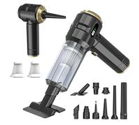 Handheld Vacuum Cleaner, 23000Pa Powerful Cordless Car Vacuum Cleaner, 3 Speed Brushless Motor Mini Hand Held Vacuum with Multiple Brush Heads for Car, Home, Office, Kitchen, Pet Hair (Black Gold)