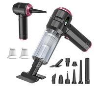 Handheld Vacuum Cleaner, 23000Pa Powerful Cordless Car Vacuum Cleaner, 3 Speed Brushless Motor Mini Hand Held Vacuum with Multiple Brush Heads for Car, Home, Office, Kitchen, Pet Hair (Black Rose)