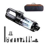 Handheld Vacuum Cleaner, Car Vacuum Cleaner Cordless, 16000Pa Powerful Suction Rechargeable Mini Vacuum, Portable Air Duster with 2 Filters, Multi-Nozzles for Car, Home, Office, Pet Hair Cleaning