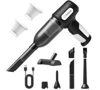 Handheld Vacuum Cleaner, Car Vacuum Cleaner Cordless 9000 Pa Powerful Small Portable, 4 in 1 Car Hoovers Cordless Car Vacuum Powerful with Suction, Blowing and Vacuuming Functions for Car (Black)