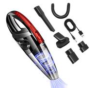Handheld Vacuum Cleaner Car Vacuum Cleaner Hand Held Vacuum Cordless Car Vacuum Cleaner Cordless Handheld Hoover Portable 120W 5500Pa Mini Hoover for Use of Home, Car & Office (red)