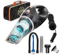 Handheld Vacuum Cleaner, Portable Hoover Car Vacuum Cleaner, Portable Rechargeable Mini Vacuum, Lightweight for Car Carpet Stairs Pet Hair Cleaning, with 3 Attachments, 16 Ft Cord & Bag