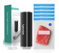 Handheld Vacuum Sealer for Food, Rechargeable Vacuum Pump with 5 Bags | Portable Cordless Design, One-Touch Automatic Vacuuming, Type-C Charging, with Reusable Bags VS210