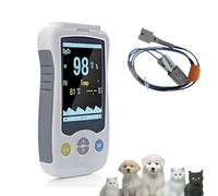 Handheld Veterinary Pulse Oximeter, 2.4Inch Screen Vet Pulse Oximeter with TEMP Function, Ear/Tongue SPO2 Sensor, for Cats, Dogs and Small Animals