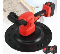 Handheld Wall Smoothing Polishing Machine,Electric Concrete Floor troweling Machine,Masons Plastering Trowel Tool, 6 Speed Regulation,with Four Types of Sanding Discs,Battery Charging(2battery)
