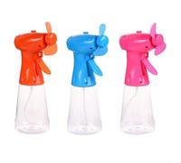 Handheld Water Spray Cooling Mist Fan, Rechargeable Portable Handheld Water Misting Fan with Water Bottle For Summer Heat Relief, Mini Travel Cooling Device(Blue+Pink+Orange)