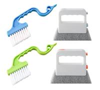 Handheld Window Gap Cleaning Brushes,4 Pcs Groove Gap Cleaning Tools Set,Window Crevice Dust Brush,Door Groove Cleaning Brush for Corners, Kitchen, Sliding Door Tracks & Sinks (Multicolor)