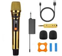 Handheld Wireless Microphone, Can imitate 4 types of sounds Handheld UHF Microphone ,200Ft, Handheld Wireless Mic for large stage Singing Karaoke Wedding DJ Party Speech Church Class Use PA System