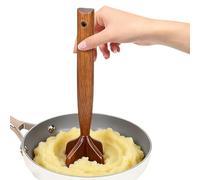 Handheld Wooden Food Smasher - Manual Meat Mincer Press, Durable Hamburger Chopper, Poultry Shredder | Kitchen Gadget for Dining Room, BBQ, Mashing Veggies, Preparing Meals, Home Cook, Chef,