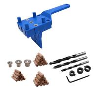 Handheld Woodworking Dowel Jig Fits for 6/8/10mm Drill Bit Guide Metal Sleeve Wood Drilling Hole Puncher Locator Drill Guide for Straight Holes