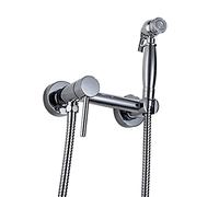 HandheldSprayer for Toilet Brass Baby Cloth Diaper Sprayer for Hot and Cold Water PortableFaucet withHose for Feminine Wash, Pet Washing, Easy to Install, Chrome,1m Hose(2m Hose)