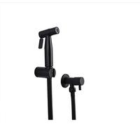 HandheldSprayer kit Thermostatic ChromeDouche Set- Black Spray 304 Stainless SteelSprayer Toilet Flushing Body Cleaner