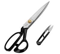 Handi Stitch 10 Inch Tailor Dressmaking Scissors and Yarn Thread Snippers - Heavy Duty 25.4cm Stainless Steel Sharp Shears - for Cutting Fabric, Clothes, Leather, Denim, Altering, Sewing & Tailoring