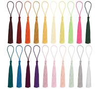 Handi Stitch Silky Handmade Tassels (300 Pieces) - 13cm / 5 inches - 20 colours - Soft Floss Bookmark Tassels with Cord Loop for Jewellery Making, DIY Projects, Craft Accessory, and Bookmark Pendants
