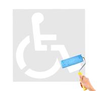 Handicap Painting Stencil - 44 Inch Handicap Wheelchair Sign, Silicone Reusable Foldable Template, Concrete Asphalt Striping Tool With Robust Design | Driveway Garage Pavement Marking Aid For Accurate