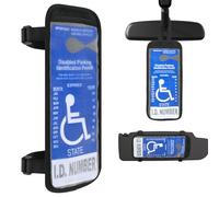 Handicap Placard Holder, Portable Auto-Placard Hanger Sleeve, Disabled Parking Permit Sign Protector for Car Sun Visor, Display Swing Away your Parking Tag, Hard mesh to Withstand 3-digit Hot Sun