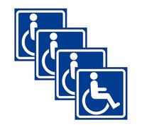 Handicap Sticker, Enhanced Visibility, 4 Pieces, Disability Sticker, Accessibility Decal, Inclusive Design Approach, For Cars, Parking, Restrooms