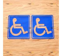 Handicapped Disabled Wheelchair Sign Square Sticker Decal Vinyl - 2 Pack Blue 15.2cm - for Car Boat Laptop Cup No Background Die-Cut