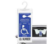 Handicapped Placard Holder, Car Hanger Cover, Disabled Permit Sleeve, Rearview Mirror Tag Protector, Universal Fit for Vehicles, Cards, Sun Visors, Parking Signs, 11.61 x 5 Inches