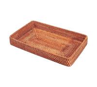 Handicraft Autumn Vine Storage Basket Drawer Woven Tray Basket Table Top Fruit Basket Key Plate Home Edit Containers (Khaki, One Size)