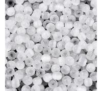 Handicraft Emporium | Drawbench Style Glass Seed Beads | Imitation Cat Eye Beads | Round | 4x3mm | Clear | Approx 30g