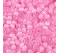 Handicraft Emporium | Drawbench Style Glass Seed Beads | Imitation Cat Eye Beads | Round | 4x3mm | Hot Pink | Approx 30g