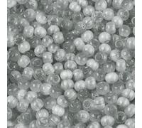 Handicraft Emporium | Drawbench Style Glass Seed Beads | Imitation Cat Eye Beads | Round | 4x3mm | Light Grey | Approx 50g