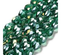 Handicraft Emporium | Electroplate Glass Beads Strands | AB Color Plated | Faceted Teardrop | 15mm x 10mm | 1 Strand | Cyan