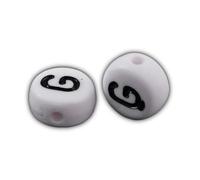 Handicraft Emporium | Flat Round Alphabet Acrylic Beads | Approx 500g | G