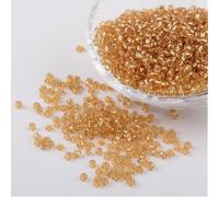 Handicraft Emporium Glass Seed Beads | Lined | 3mm | Pale Gold | 50g