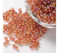 Handicraft Emporium | Transparent Acrylic Beads | Round | Approx 20g | Fire Brick | 6mm